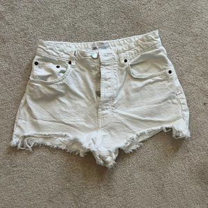 Zara White Denim Shorts